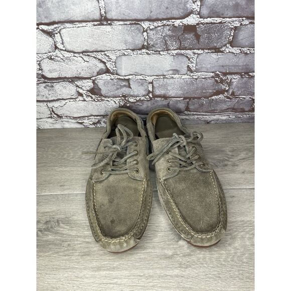 FRYE Mason Tie Moc Camp Taupe Suede Leather Boat Shoes Men Sz 12M US/45EU 80471 main image 7